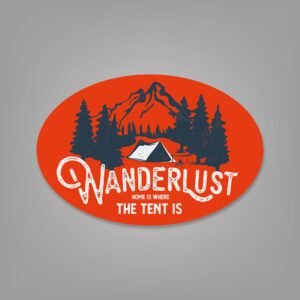 Wanderlust Oval - 6" x 4" - Sticker